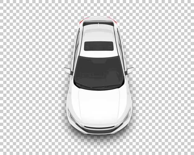 Auto de la ciudad blanco sobre un fondo transparente Ilustración de renderización 3D
