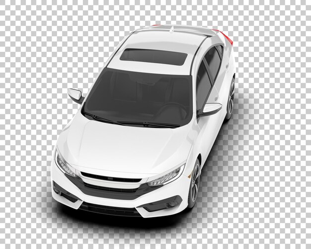 Auto de la ciudad blanco sobre un fondo transparente Ilustración de renderización 3D