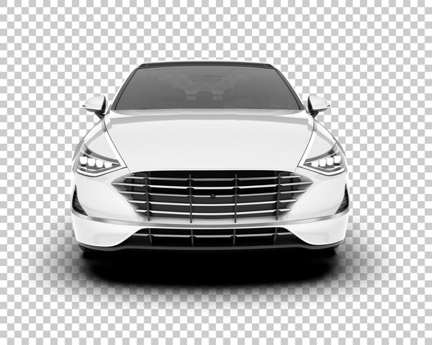 Auto de la ciudad blanco sobre un fondo transparente Ilustración de renderización 3D