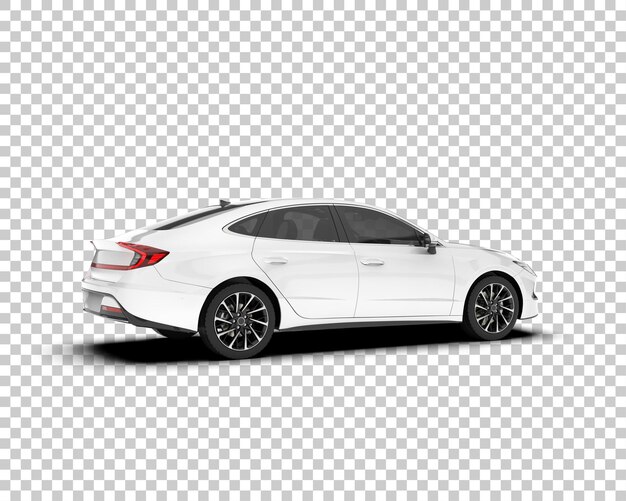 Auto de la ciudad blanco sobre un fondo transparente Ilustración de renderización 3D