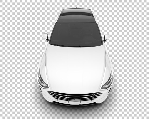 Auto de la ciudad blanco sobre un fondo transparente Ilustración de renderización 3D