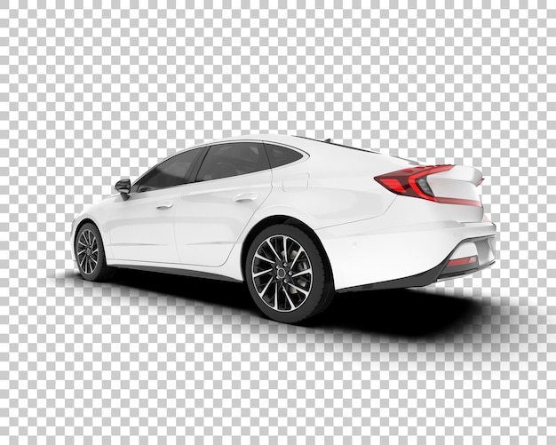 Auto de la ciudad blanco sobre un fondo transparente Ilustración de renderización 3D