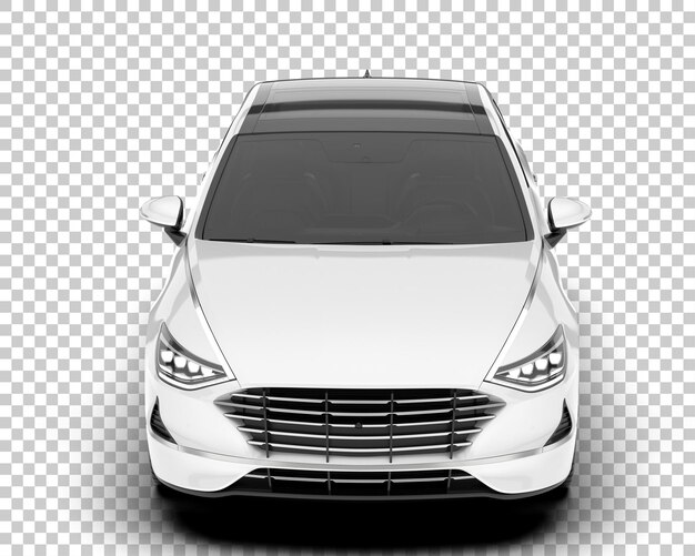 Auto de la ciudad blanco sobre un fondo transparente Ilustración de renderización 3D