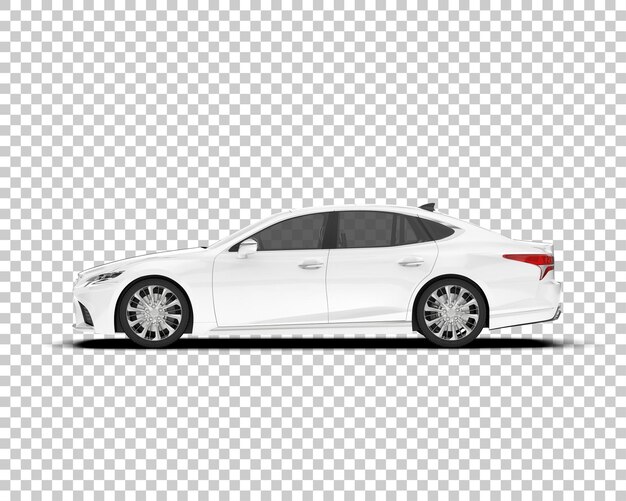 Auto de la ciudad blanco sobre un fondo transparente Ilustración de renderización 3D