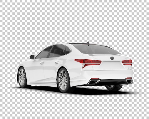 Auto de la ciudad blanco sobre un fondo transparente Ilustración de renderización 3D