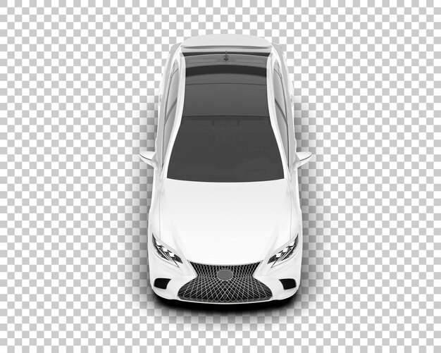 Auto de la ciudad blanco sobre un fondo transparente Ilustración de renderización 3D