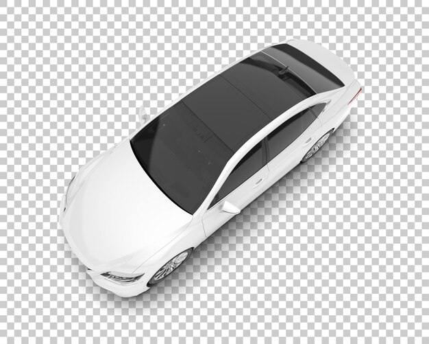 Auto de la ciudad blanco sobre un fondo transparente Ilustración de renderización 3D