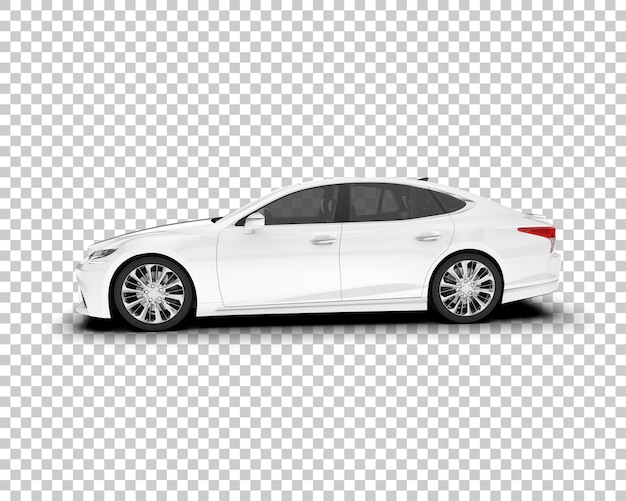 Auto de la ciudad blanco sobre un fondo transparente Ilustración de renderización 3D