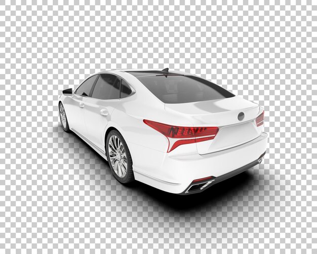 Auto de la ciudad blanco sobre un fondo transparente Ilustración de renderización 3D