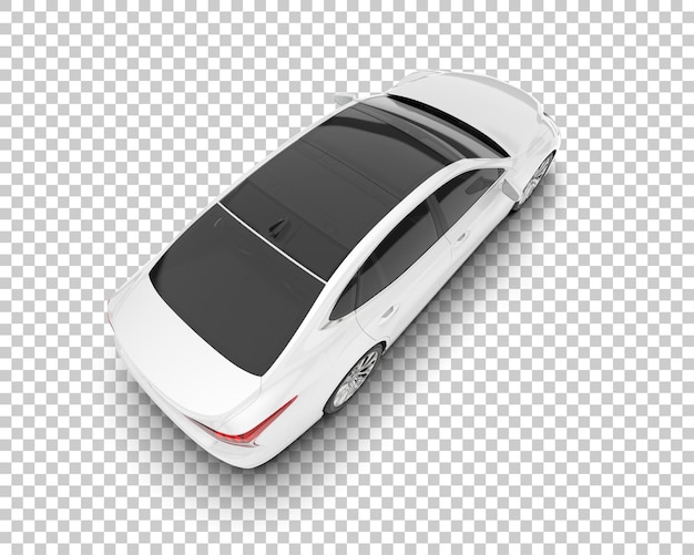 Auto de la ciudad blanco sobre un fondo transparente Ilustración de renderización 3D