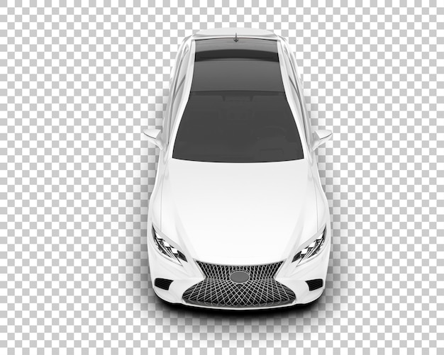Auto de la ciudad blanco sobre un fondo transparente Ilustración de renderización 3D