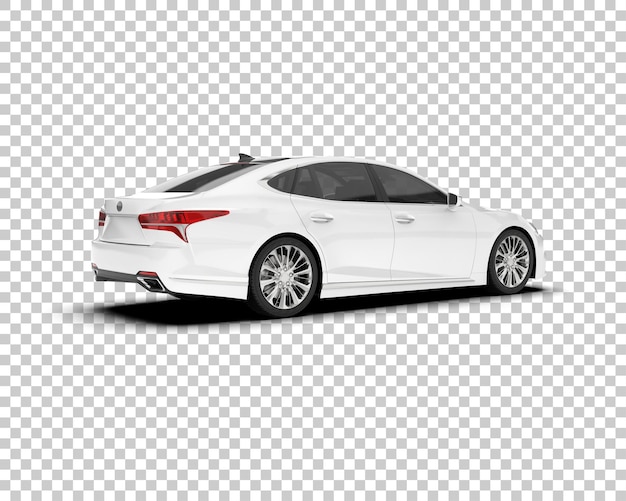 Auto de la ciudad blanco sobre un fondo transparente Ilustración de renderización 3D