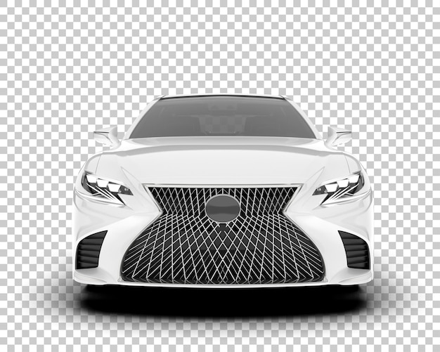 Auto de la ciudad blanco sobre un fondo transparente Ilustración de renderización 3D