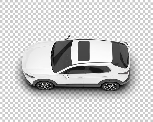 Auto de la ciudad blanco sobre un fondo transparente Ilustración de renderización 3D