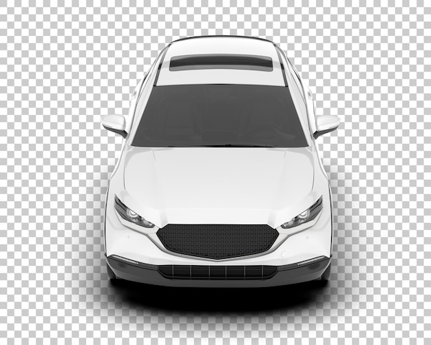 Auto de la ciudad blanco sobre un fondo transparente Ilustración de renderización 3D