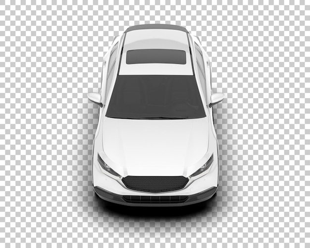 Auto de la ciudad blanco sobre un fondo transparente Ilustración de renderización 3D