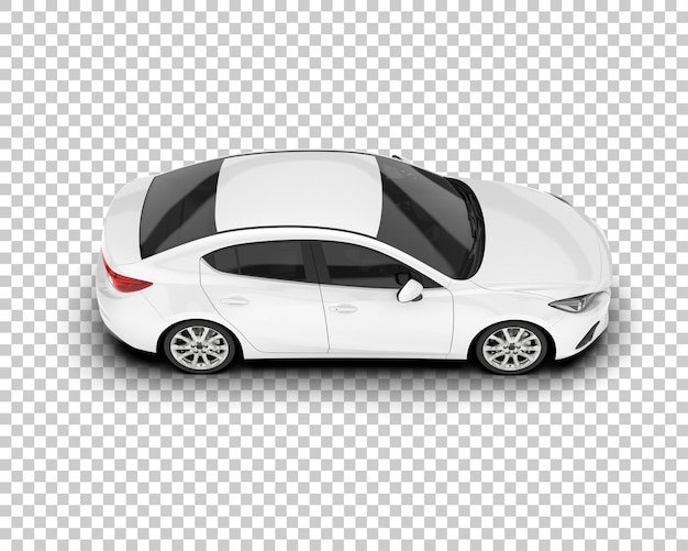 Auto de la ciudad blanco sobre un fondo transparente Ilustración de renderización 3D