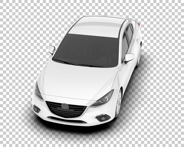 Auto de la ciudad blanco sobre un fondo transparente Ilustración de renderización 3D