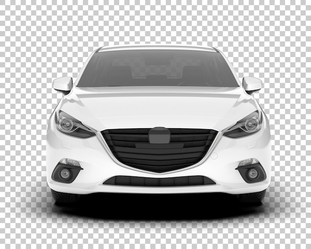 Auto de la ciudad blanco sobre un fondo transparente Ilustración de renderización 3D