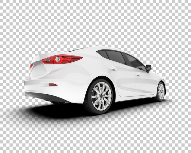 Auto de la ciudad blanco sobre un fondo transparente Ilustración de renderización 3D