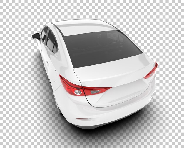 Auto de la ciudad blanco sobre un fondo transparente Ilustración de renderización 3D