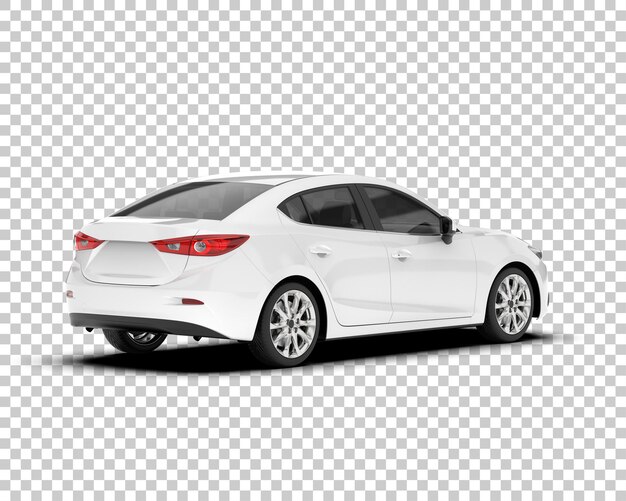 Auto de la ciudad blanco sobre un fondo transparente Ilustración de renderización 3D