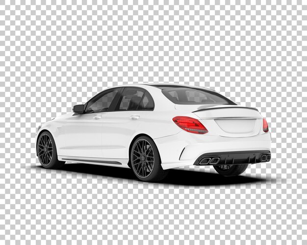Auto de la ciudad blanco sobre un fondo transparente Ilustración de renderización 3D