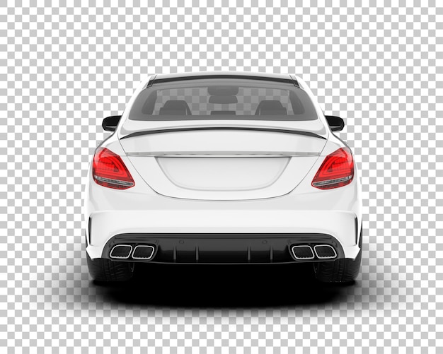 Auto de la ciudad blanco sobre un fondo transparente Ilustración de renderización 3D