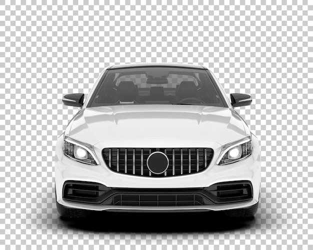 Auto de la ciudad blanco sobre un fondo transparente Ilustración de renderización 3D