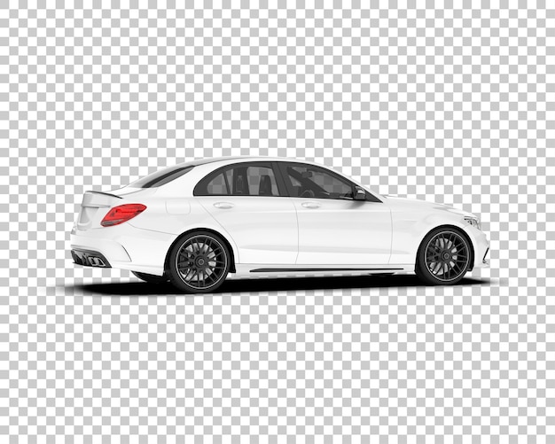 Auto de la ciudad blanco sobre un fondo transparente Ilustración de renderización 3D