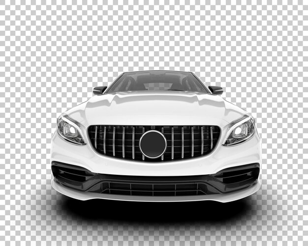 Auto de la ciudad blanco sobre un fondo transparente Ilustración de renderización 3D
