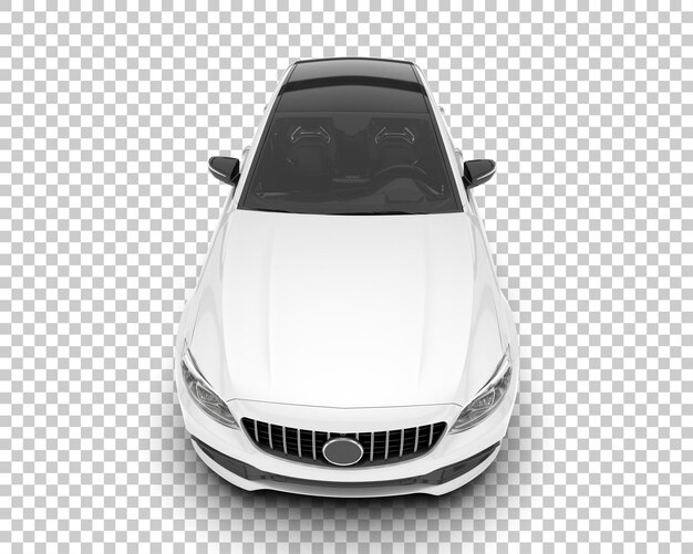 Auto de la ciudad blanco sobre un fondo transparente Ilustración de renderización 3D