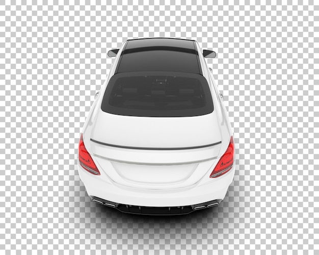 Auto de la ciudad blanco sobre un fondo transparente Ilustración de renderización 3D