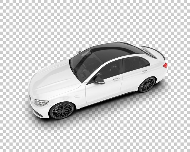 Auto de la ciudad blanco sobre un fondo transparente Ilustración de renderización 3D