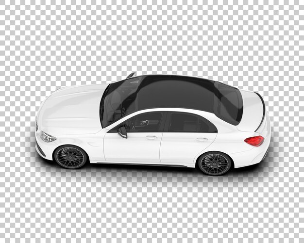 Auto de la ciudad blanco sobre un fondo transparente Ilustración de renderización 3D
