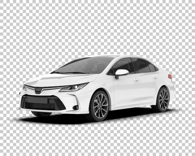 Auto de la ciudad blanco sobre un fondo transparente Ilustración de renderización 3D