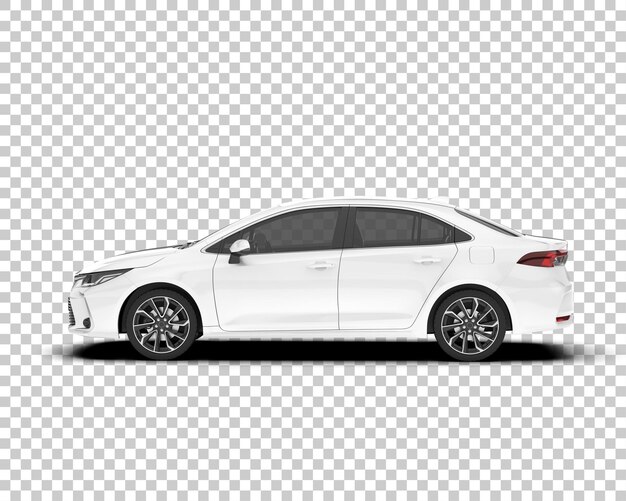 Auto de la ciudad blanco sobre un fondo transparente Ilustración de renderización 3D