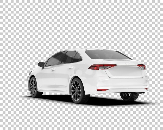 Auto de la ciudad blanco sobre un fondo transparente Ilustración de renderización 3D