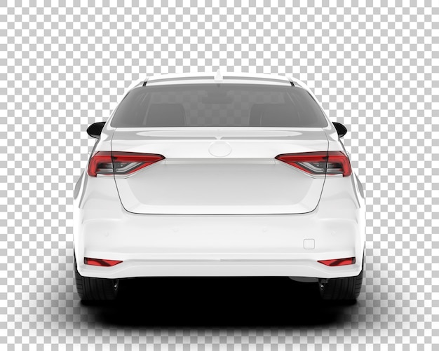 Auto de la ciudad blanco sobre un fondo transparente Ilustración de renderización 3D