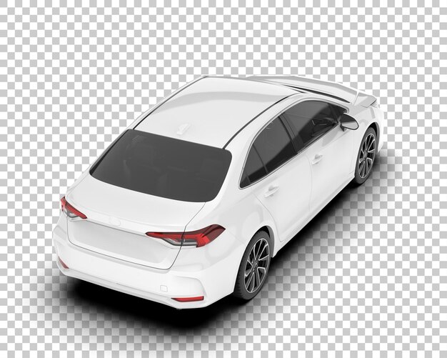 Auto de la ciudad blanco sobre un fondo transparente Ilustración de renderización 3D