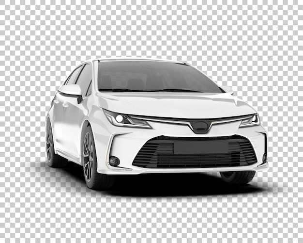 Auto de la ciudad blanco sobre un fondo transparente Ilustración de renderización 3D