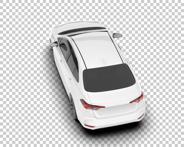 Auto de la ciudad blanco sobre un fondo transparente Ilustración de renderización 3D