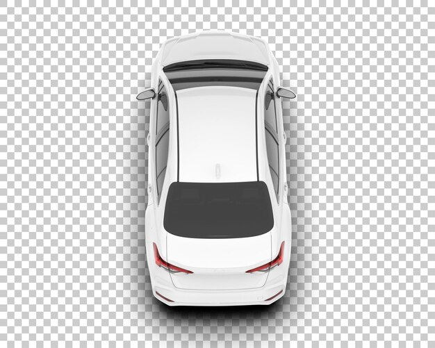 Auto de la ciudad blanco sobre un fondo transparente Ilustración de renderización 3D