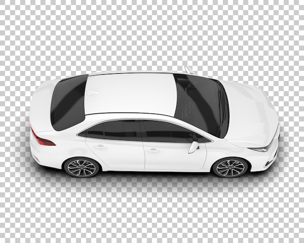 Auto de la ciudad blanco sobre un fondo transparente Ilustración de renderización 3D