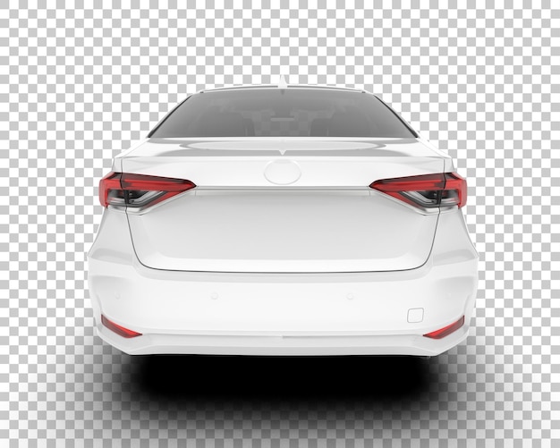 Auto de la ciudad blanco sobre un fondo transparente Ilustración de renderización 3D