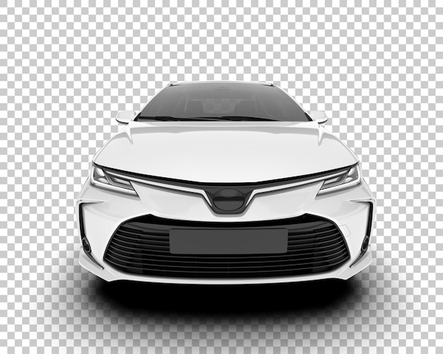 Auto de la ciudad blanco sobre un fondo transparente Ilustración de renderización 3D