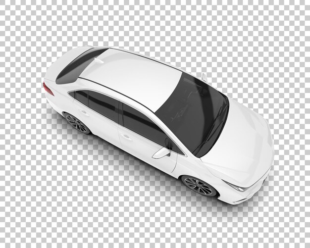 Auto de la ciudad blanco sobre un fondo transparente Ilustración de renderización 3D