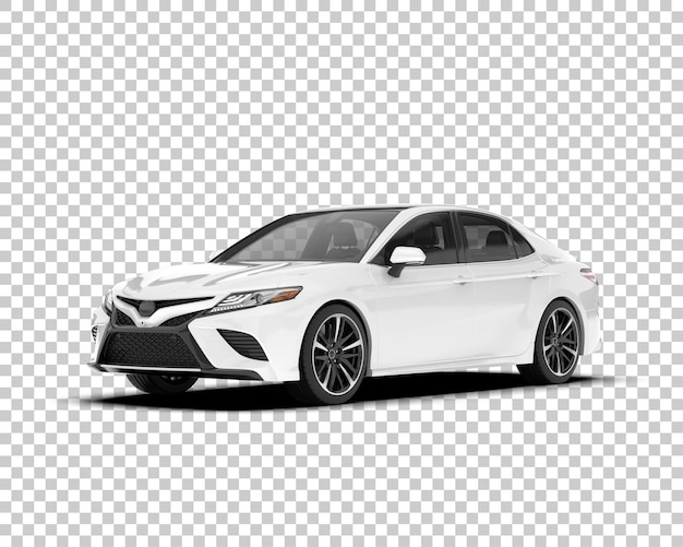 Auto de la ciudad blanco sobre un fondo transparente Ilustración de renderización 3D
