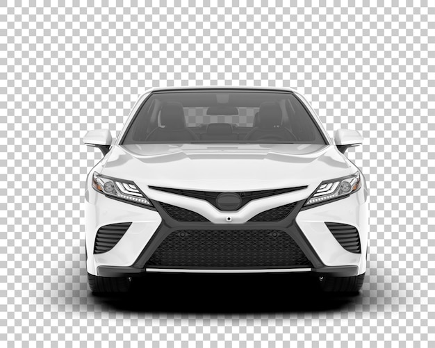Auto de la ciudad blanco sobre un fondo transparente Ilustración de renderización 3D