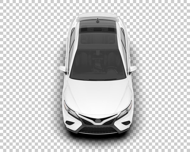 Auto de la ciudad blanco sobre un fondo transparente Ilustración de renderización 3D